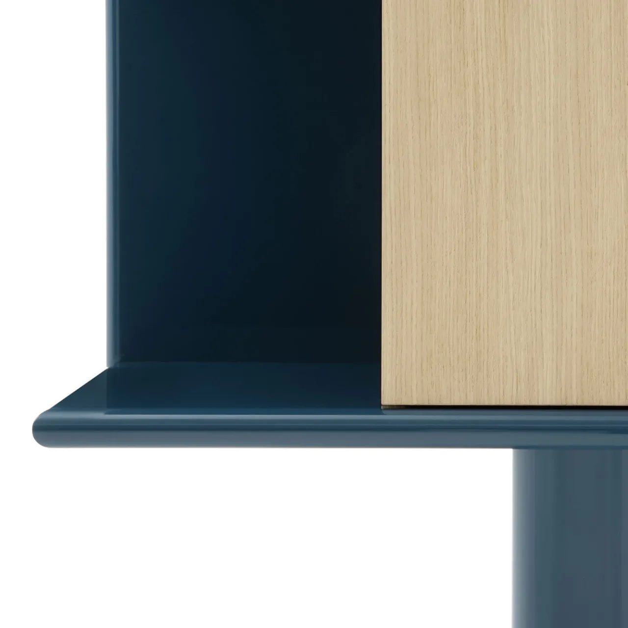 Credenza media Living in rovere naturale e blu lucido*Morica Design Online