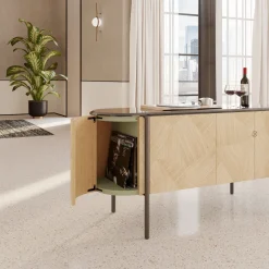 Credenza Mia a 4 ante curve beige*Cafedesart Discount