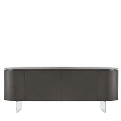 Credenza Opera in Noce Canaletto con Base in Vetro*Modesign New