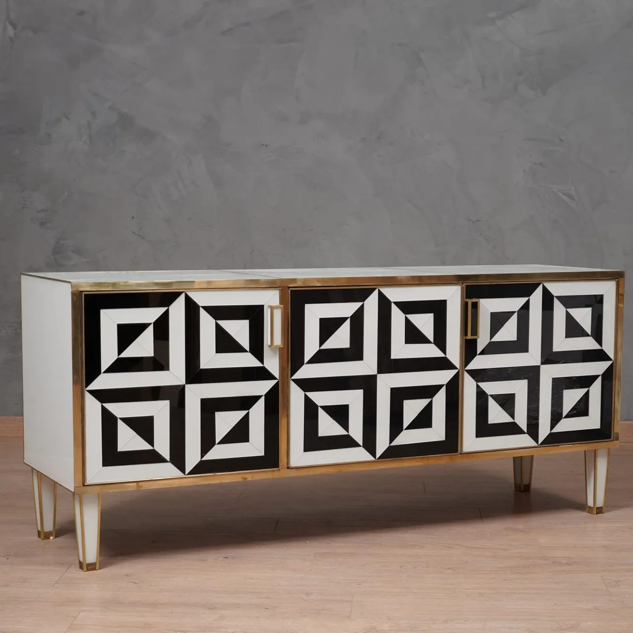 Credenza Optical in bianco e nero*Justfurnituress New