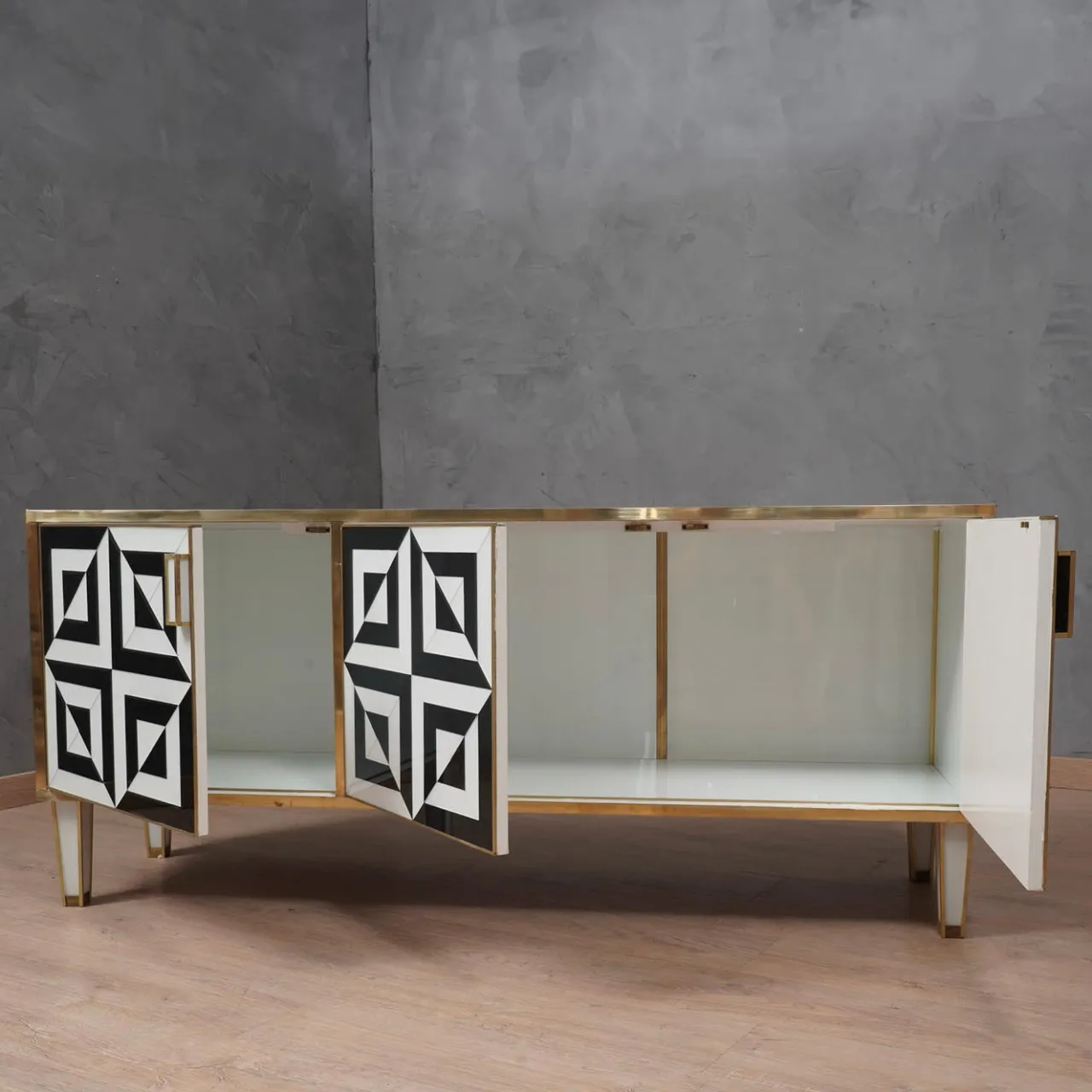 Credenza Optical in bianco e nero*Justfurnituress New