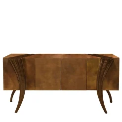 Credenza Opus Futura in legno e pelle cioccolato di Carlo Rampazzi*Sergio Villa Online