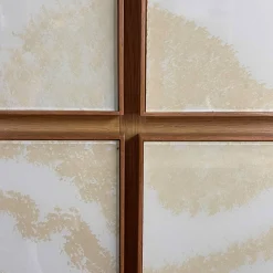 Credenza quadrata a 4 ante in vetro e rovere di Mascia Meccani*Meccani Design Outlet