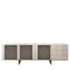 Credenza Solferino in noce Canaletto Concrete top Gres Calacatta ante laccato piombo*Arcari Arredamenti Hot