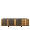 Credenza Solferino in noce naturale piano Laminam Gres Noir ante Carbalho*Arcari Arredamenti Outlet