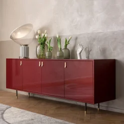 Credenza Universe a 4 porte rosso marsala*Morica Design New