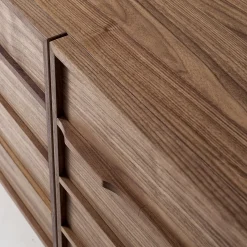 Credenza Zen in noce con ripiani in vetro #2*Modesign New