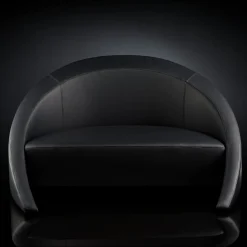 DIVANETTO RUSTY IN PELLE NERA*VGnewtrend