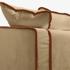 Divano a 3 posti in velluto beige e arancione Rafaella Bio*Biosofa