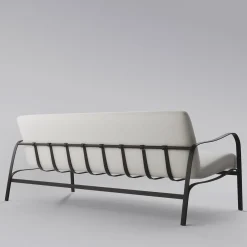 Divano Amalfi bianco e grigio di Studio 63 in acciaio inox*Officina Ciani Sale