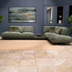 Divano angolare Boboli verde con tavolino*Mantellassi 1926 Outlet