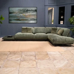 Divano angolare Boboli verde con tavolino*Mantellassi 1926 Outlet