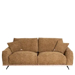 Divano Boboli giallo ocra con base in pelle marrone chiaro*Mantellassi 1926 Discount