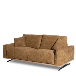 Divano Boboli giallo ocra con base in pelle marrone chiaro*Mantellassi 1926 Discount