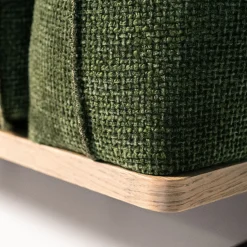 Divano Boboli in Tessuto Verde con Base in Legno*Mantellassi 1926 New