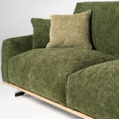 Divano Boboli in Tessuto Verde con Base in Legno*Mantellassi 1926 New