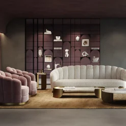 Divano Bouclé Medio Bianco Nest*Encore Italia Discount