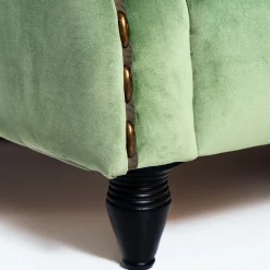 Divano Bramante in velluto verde a tre posti*Mantellassi 1926 Sale