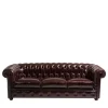 Divano Chesterfield pelle marrone mogano*Mantellassi 1926 New