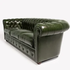 Divano Chesterfield pelle verde scuro*Mantellassi 1926 Online