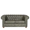 Divano Chesterfield pelle verde scuro*Mantellassi 1926 Hot