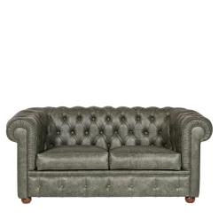 Divano Chesterfield pelle verde scuro*Mantellassi 1926 Hot