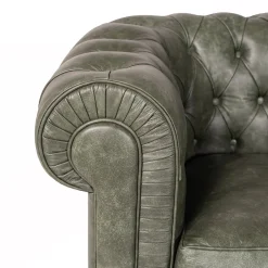Divano Chesterfield pelle verde scuro*Mantellassi 1926 Hot