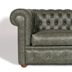 Divano Chesterfield pelle verde scuro*Mantellassi 1926 Hot