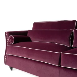 Divano classico Bramante velluto bordeaux*Mantellassi 1926 Outlet