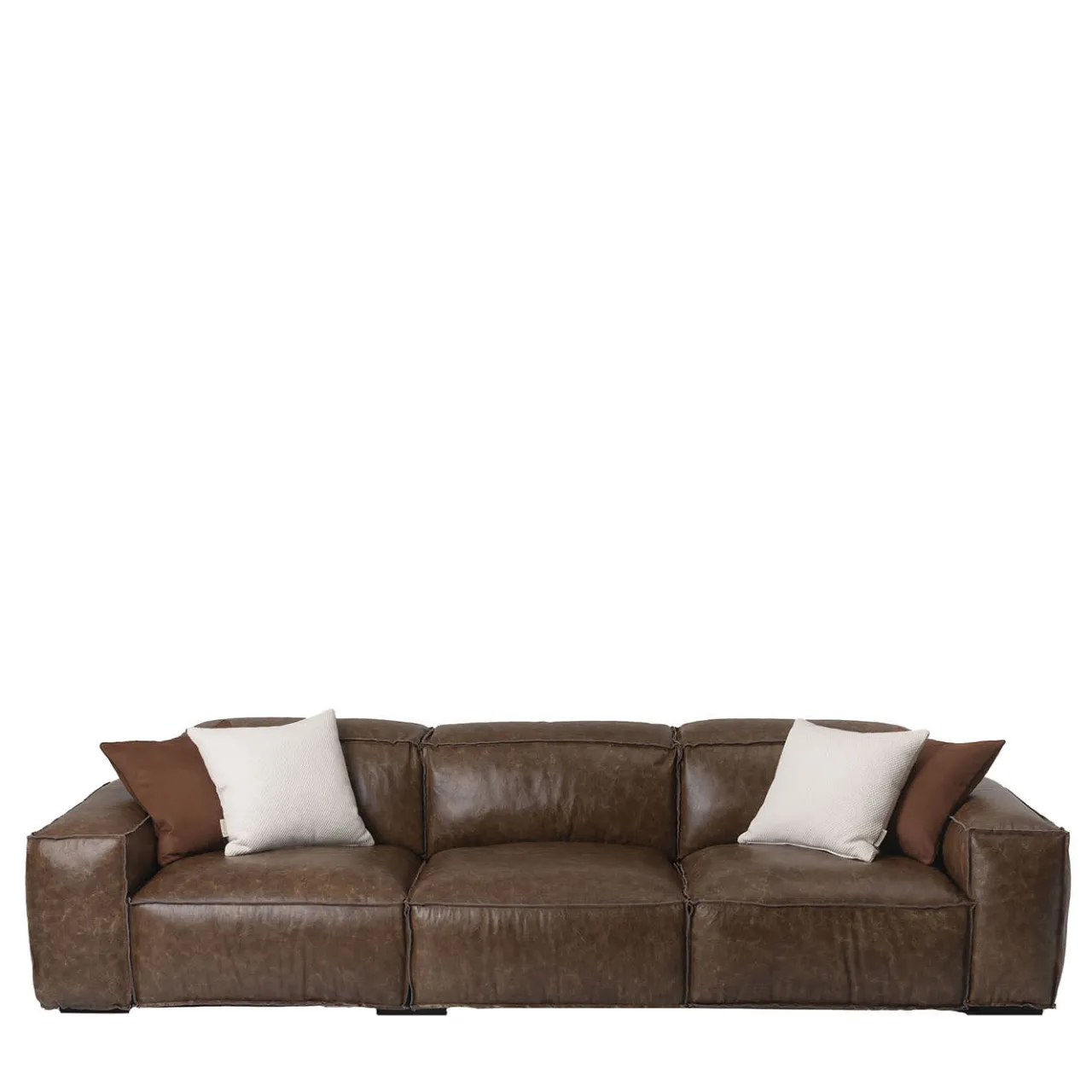 Divano componibile Placido pelle marrone*Mantellassi 1926 Discount