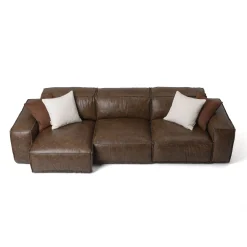 Divano componibile Placido pelle marrone*Mantellassi 1926 Discount