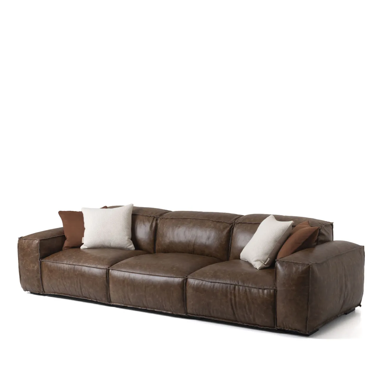 Divano componibile Placido pelle marrone*Mantellassi 1926 Discount