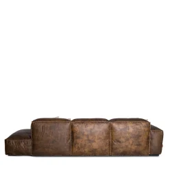 Divano componibile Placido con chaise longue e Free Side in pelle marrone*Mantellassi 1926 Hot