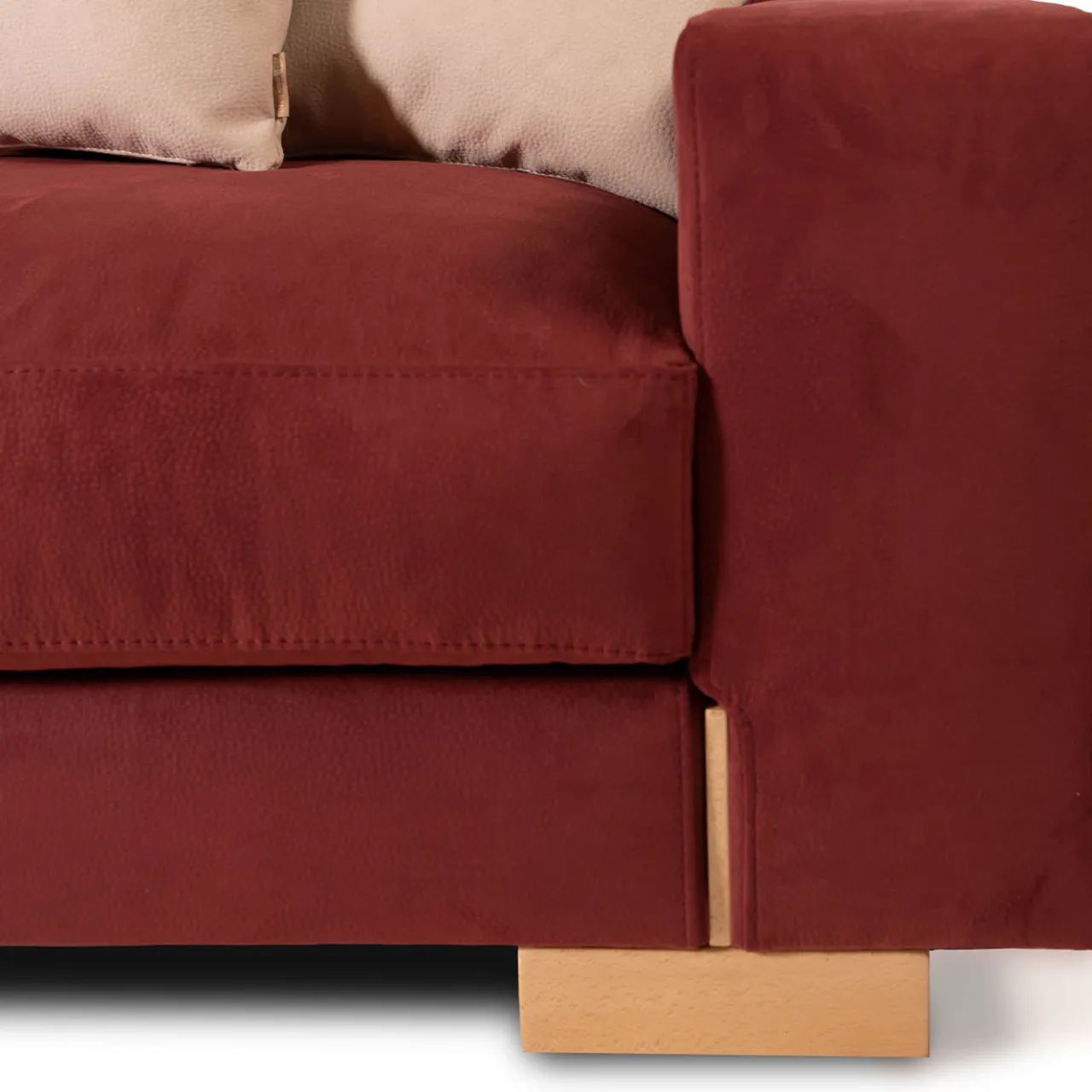 Divano con chaise longue Glam rosso*Mantellassi 1926 Best