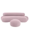 Divano curvilineo Nefelibata Composizione 4.1 con Pouf in Bouclé rosa*Adrenalina
