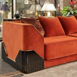 Divano Douglas in velluto color ruggine*Cafedesart Online