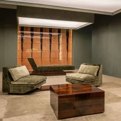 Divano Girevole a Due Posti in Velluto Verde 