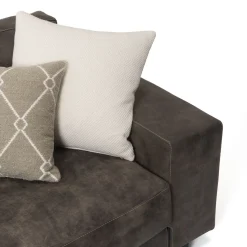 Divano Glam con chaise longue pelle marrone*Mantellassi 1926 Sale