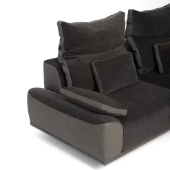 Divano Grand Tour in tessuto e pelle nera*Mantellassi 1926 Discount