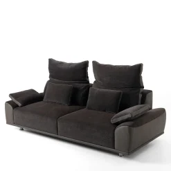 Divano Grand Tour in tessuto e pelle nera*Mantellassi 1926 Discount