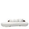 Divano grande Lee in pelle marrone e tessuto bianco di Pulina Exclusive Interiors*Daytona Sale