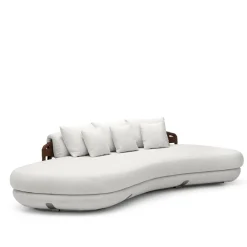 Divano grande Lee in pelle marrone e tessuto bianco di Pulina Exclusive Interiors*Daytona Sale