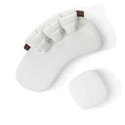 Divano grande Lee in pelle marrone e tessuto bianco di Pulina Exclusive Interiors*Daytona Sale