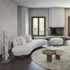 Divano grande Lee in pelle marrone e tessuto bianco di Pulina Exclusive Interiors*Daytona Sale