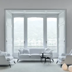 Divano in Tessuto Imbottito Bianco con Piuma Class*Vibieffe Sale