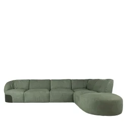 Divano modulare in pelle verde Belt con dettaglio in metallo*Borzalino Hot