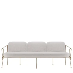 Divano per esterni Corda a 3 posti in Champagne di Zanellato&Bortotto*Dante Negro Discount