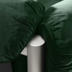 Divano Quattro Posti Flo In Velluto Verde Di Lorenza Bozzoli*Ghidini 1961