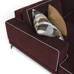 Divano Tesla con chaise longue bordeaux*Mantellassi 1926