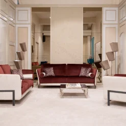 Divano Universal velluto rosso e bianco*Mantellassi 1926 Outlet